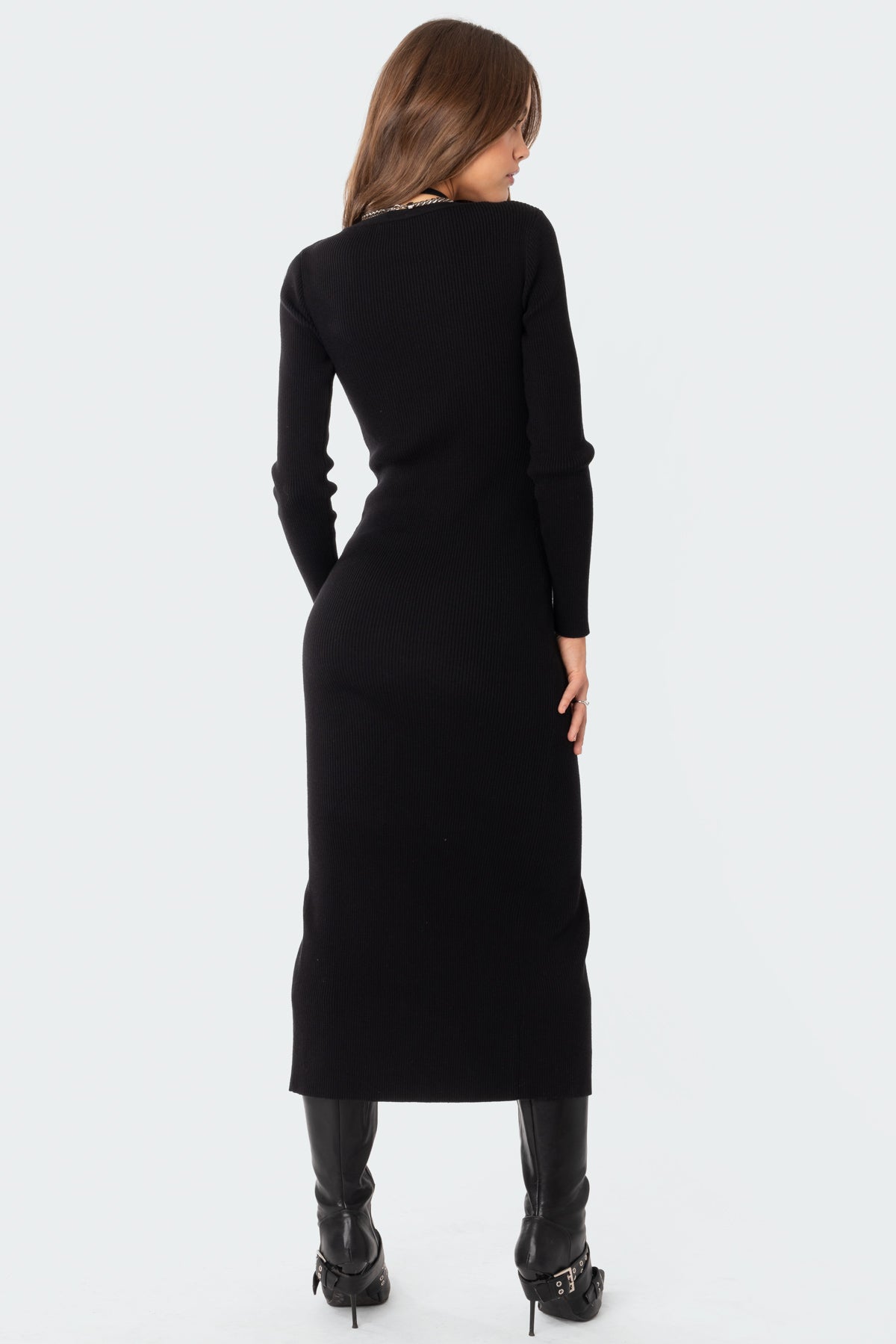 Jazlyn Knitted Button Up Maxi Dress - Image 4
