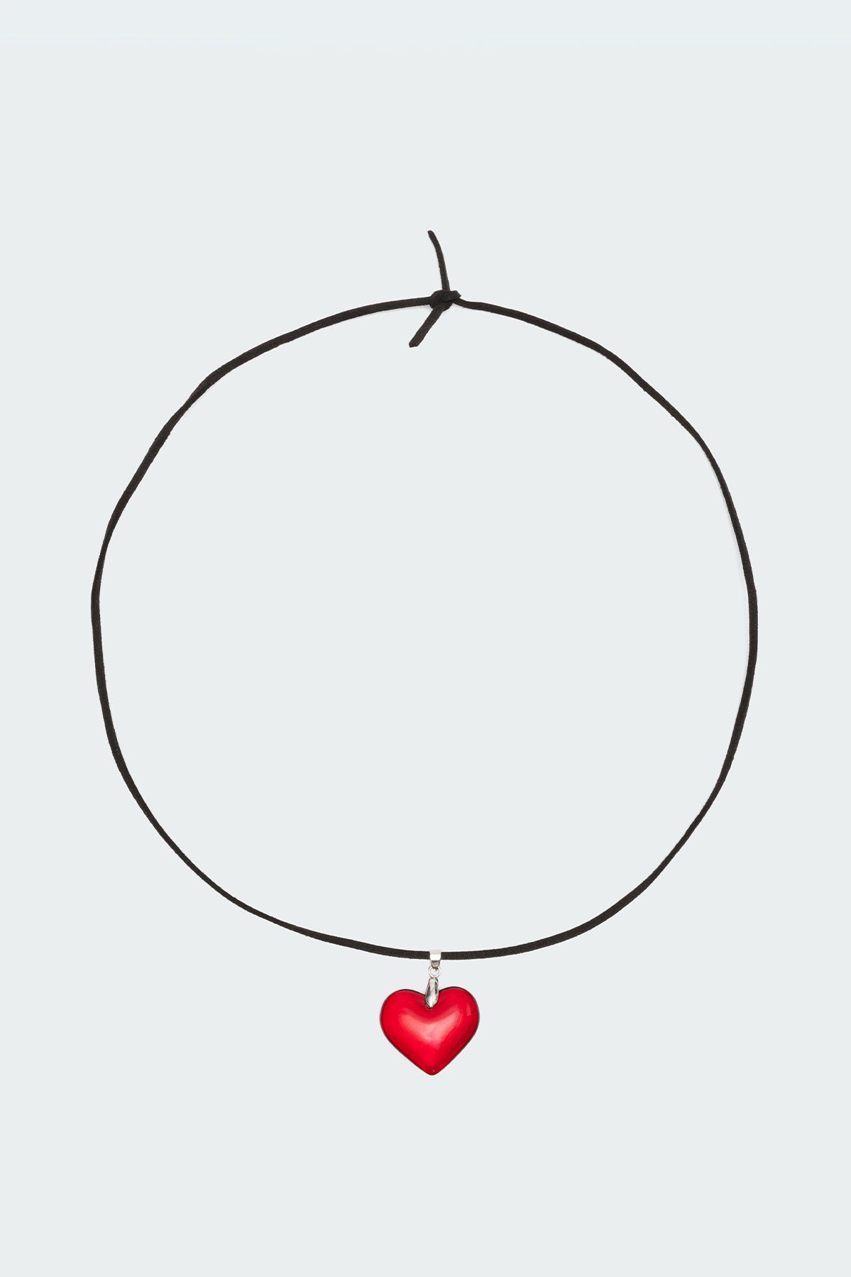 Heart Pendant Tie Choker - Image 2