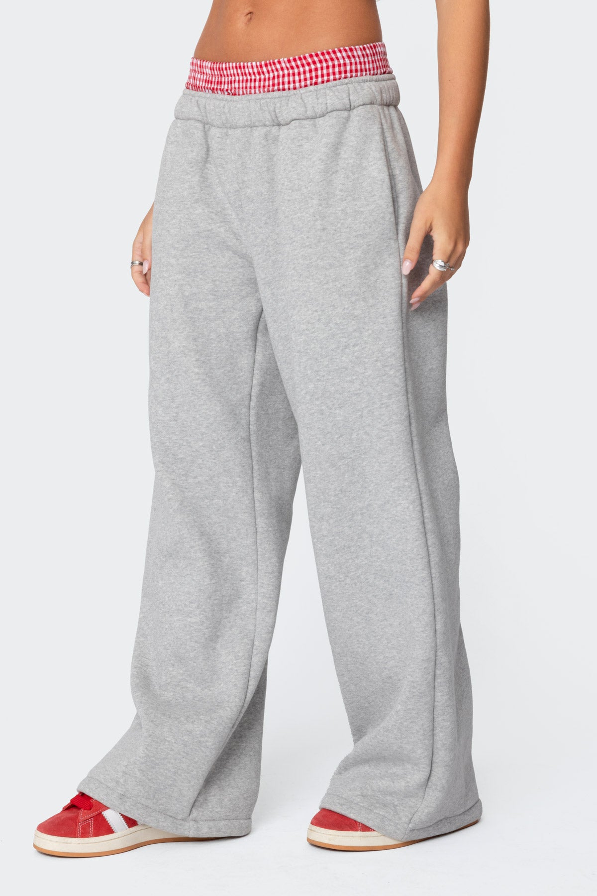 Gingham Boxer Detail Sweatpants - Image 3
