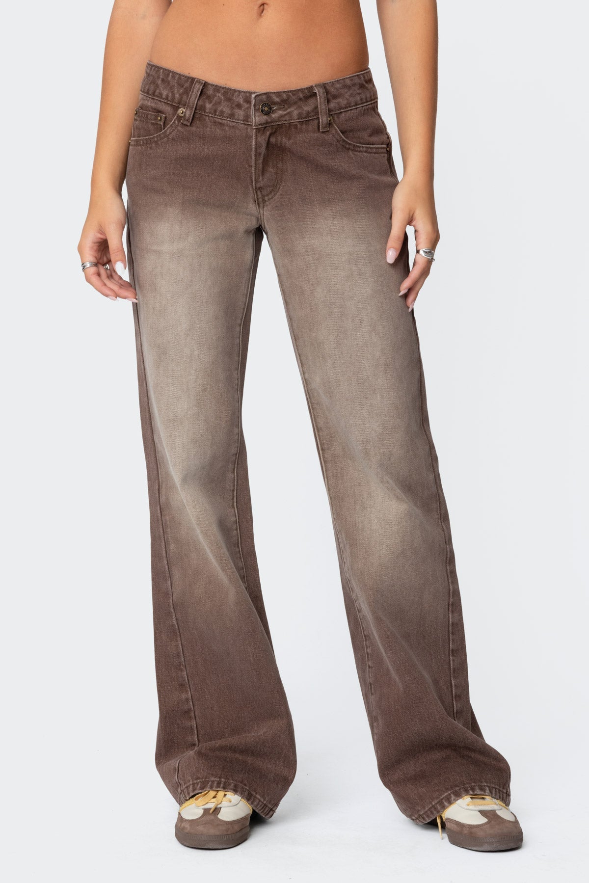 Alysse Washed Low Rise Baggy Jeans - Image 2