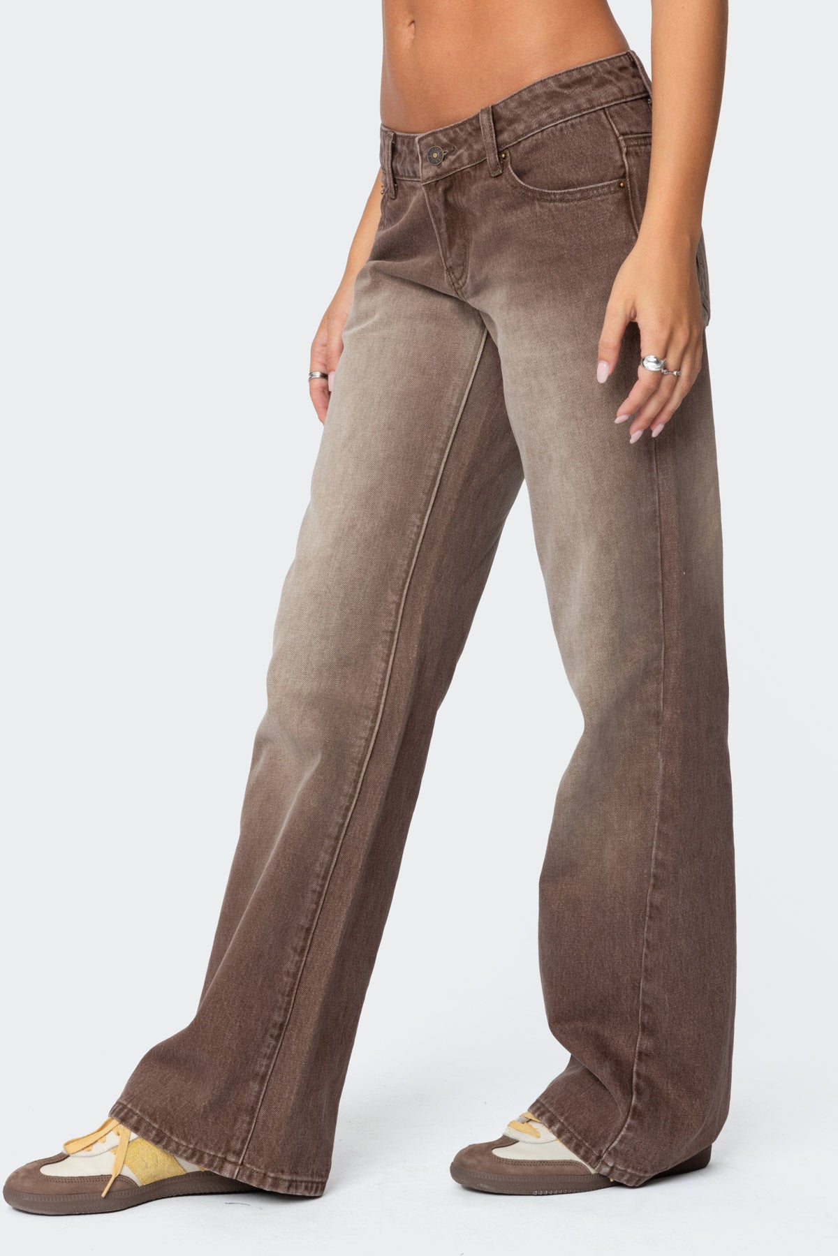 Alysse Washed Low Rise Baggy Jeans - Image 3