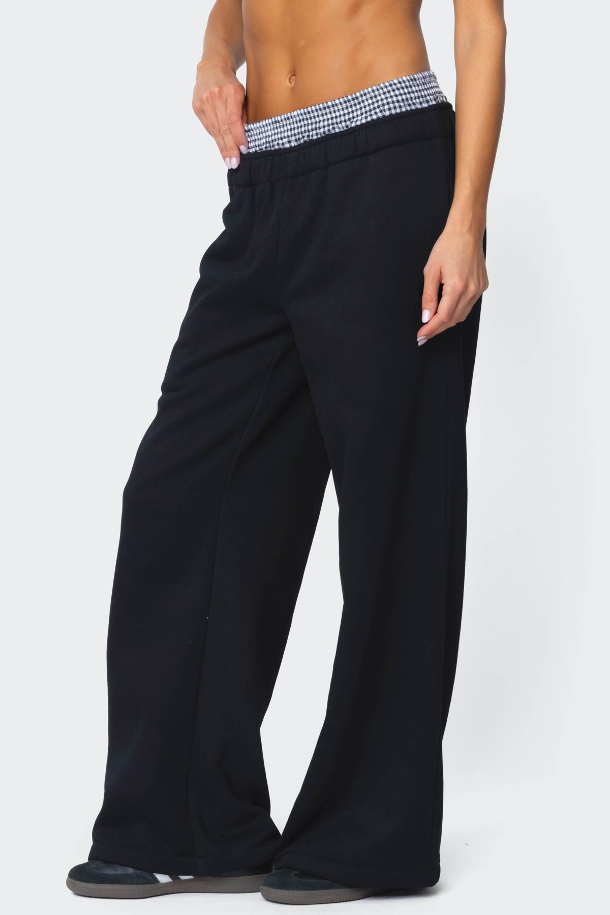 Gingham Boxer Detail Sweatpants - Image 3