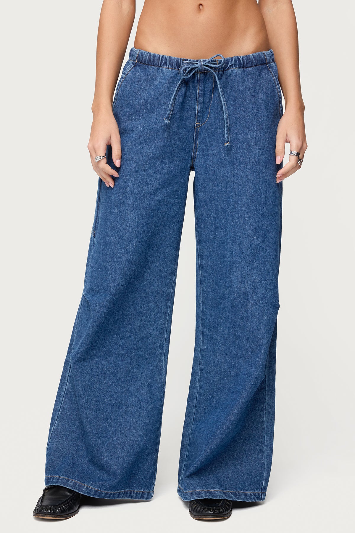 Vicky Tie Waist Low Rise Baggy Jeans - Image 2