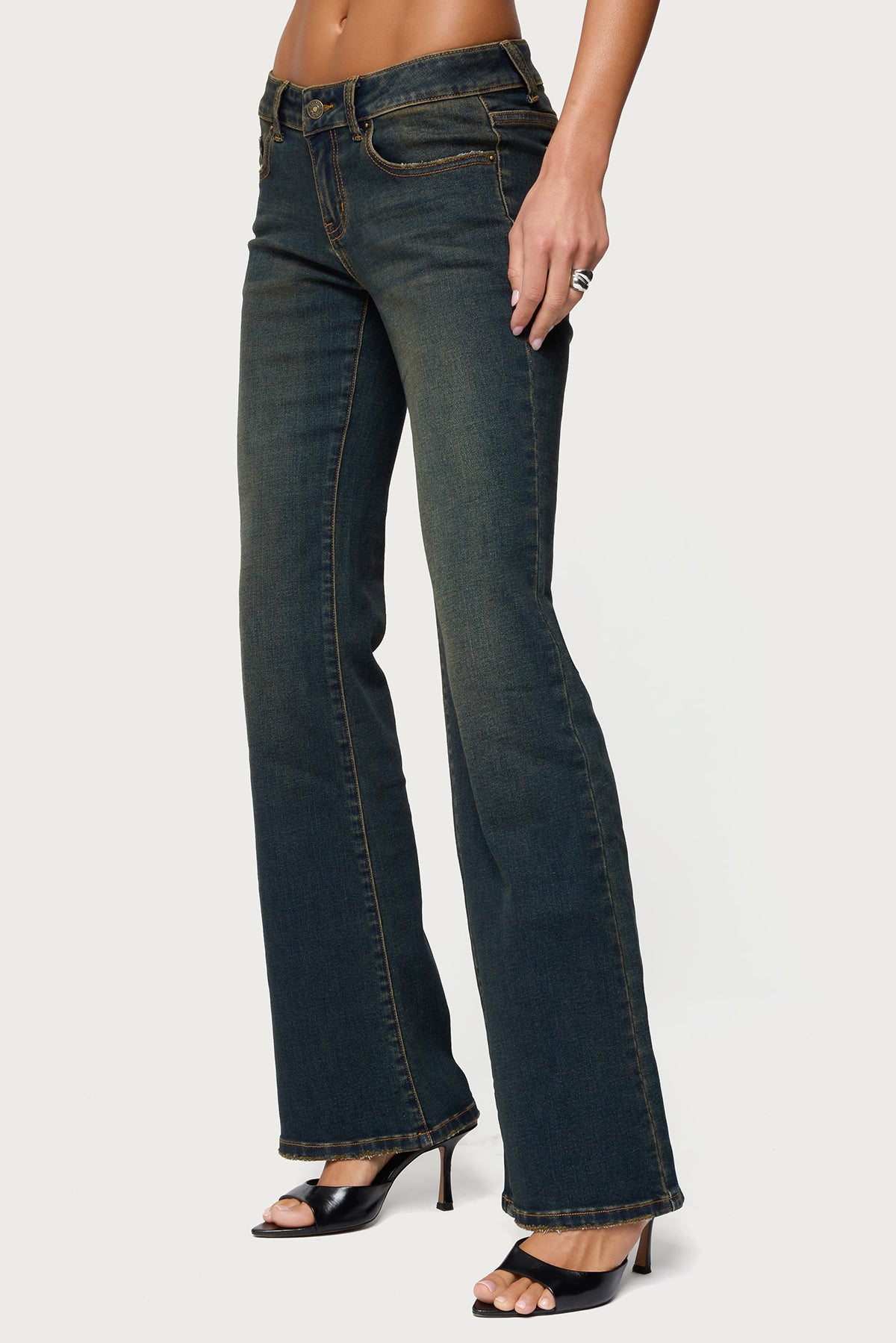 Tez Vintage Washed Low Rise Bootcut Jeans - Image 6