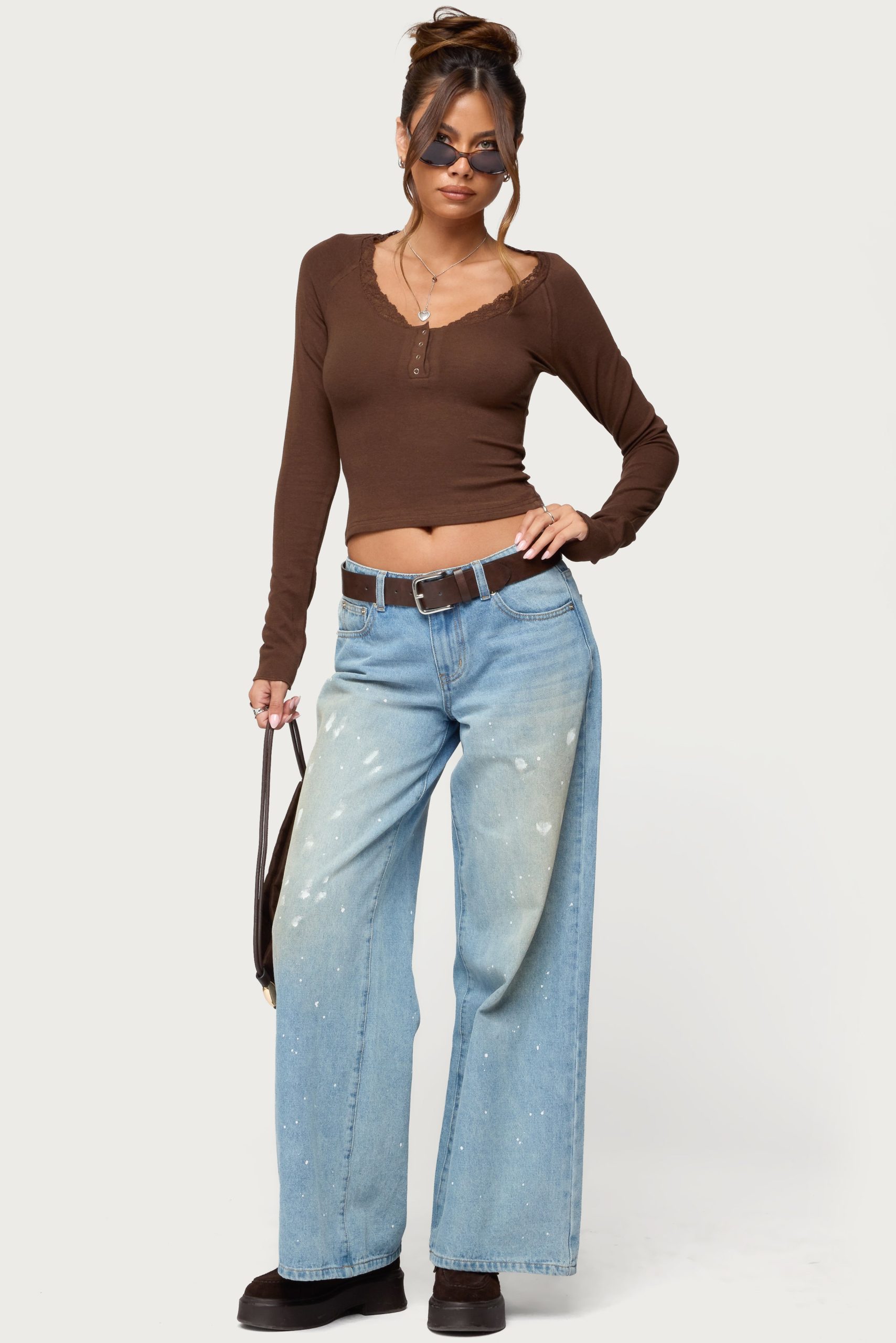 Shanah Lacey Henley Top - Image 2