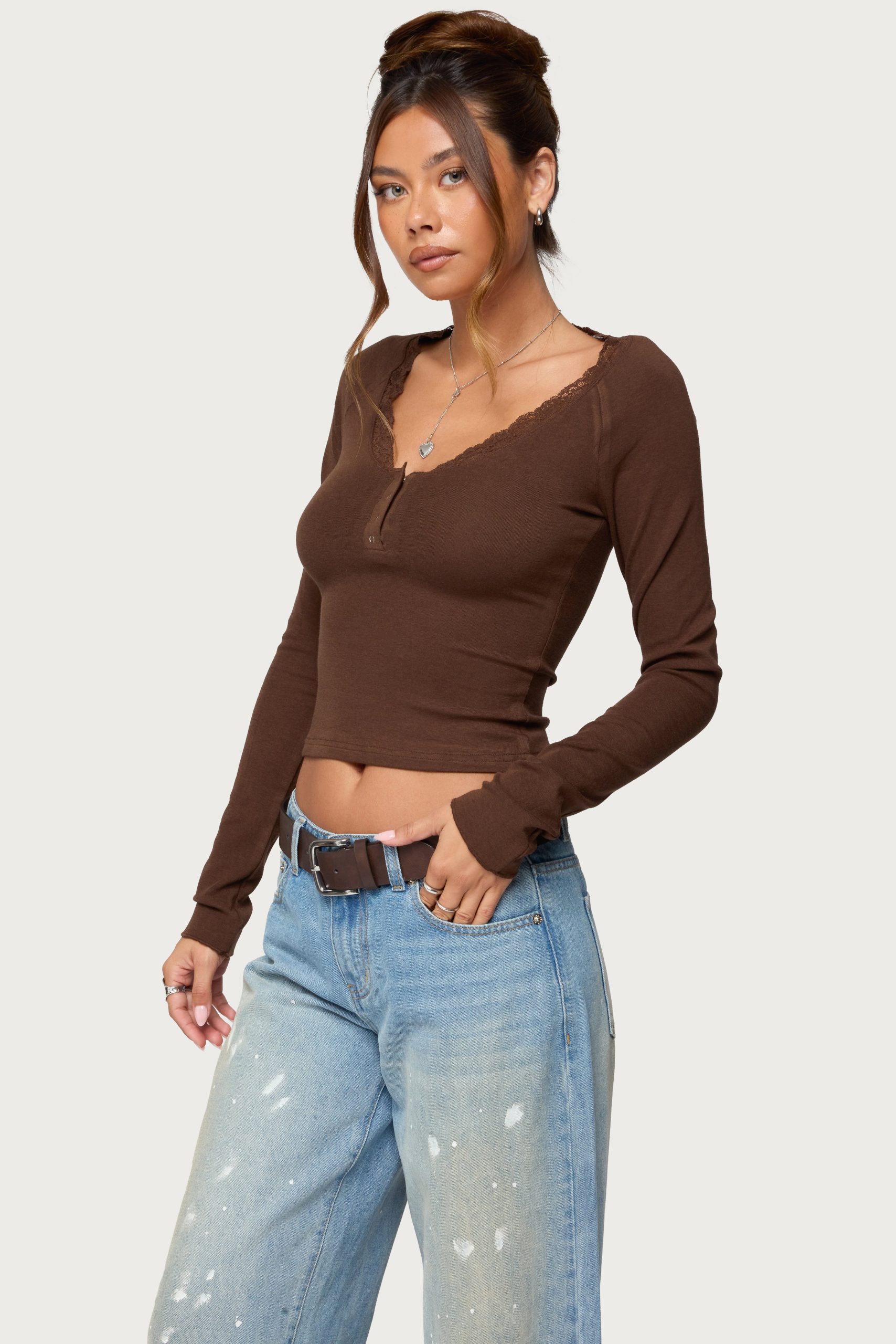 Shanah Lacey Henley Top - Image 3