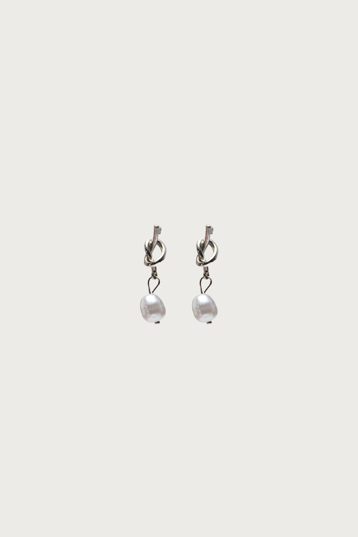 Knotted Pearl Charm Earrings - Image 2