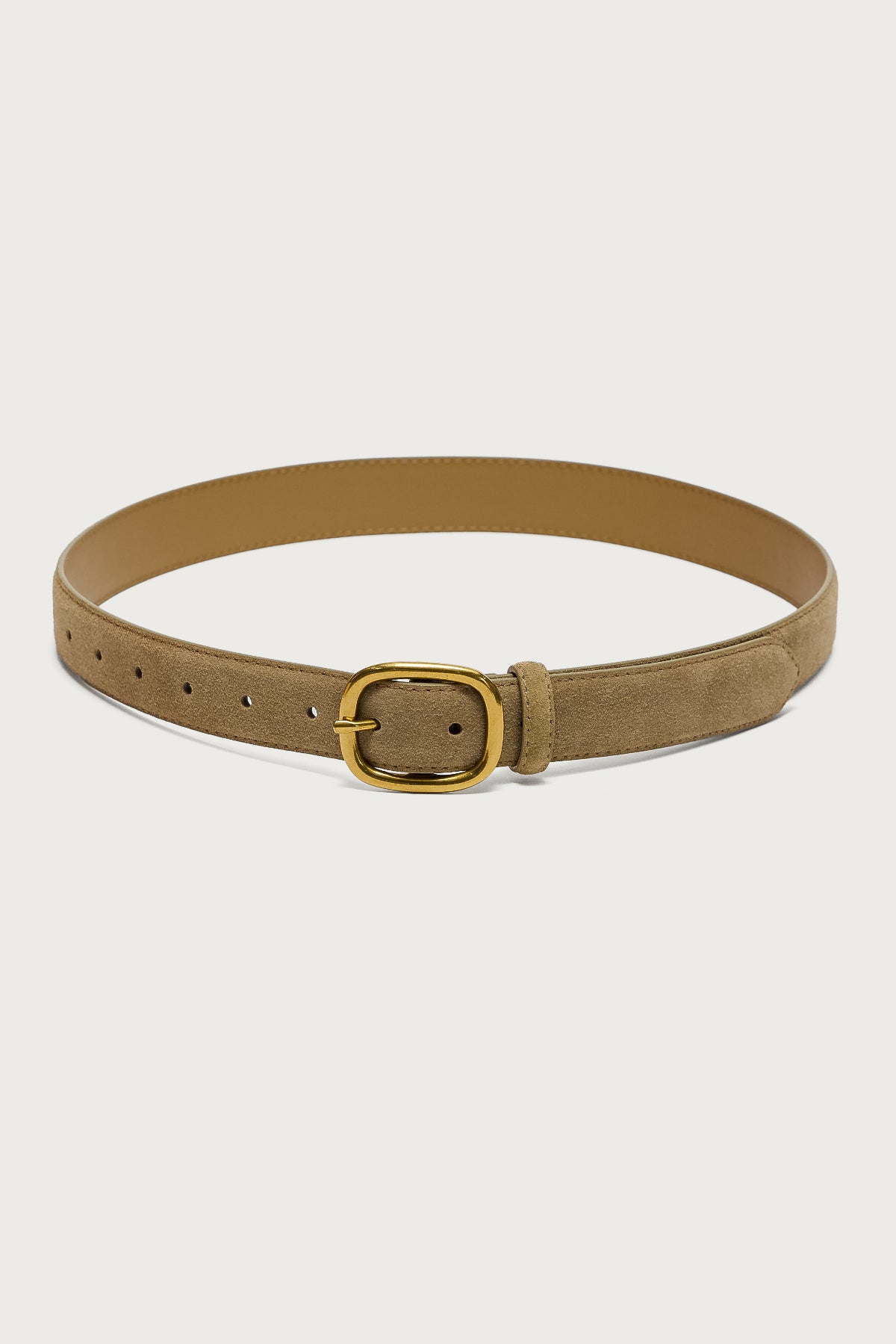 Oval Buckle Faux Suede Belt - Image 2