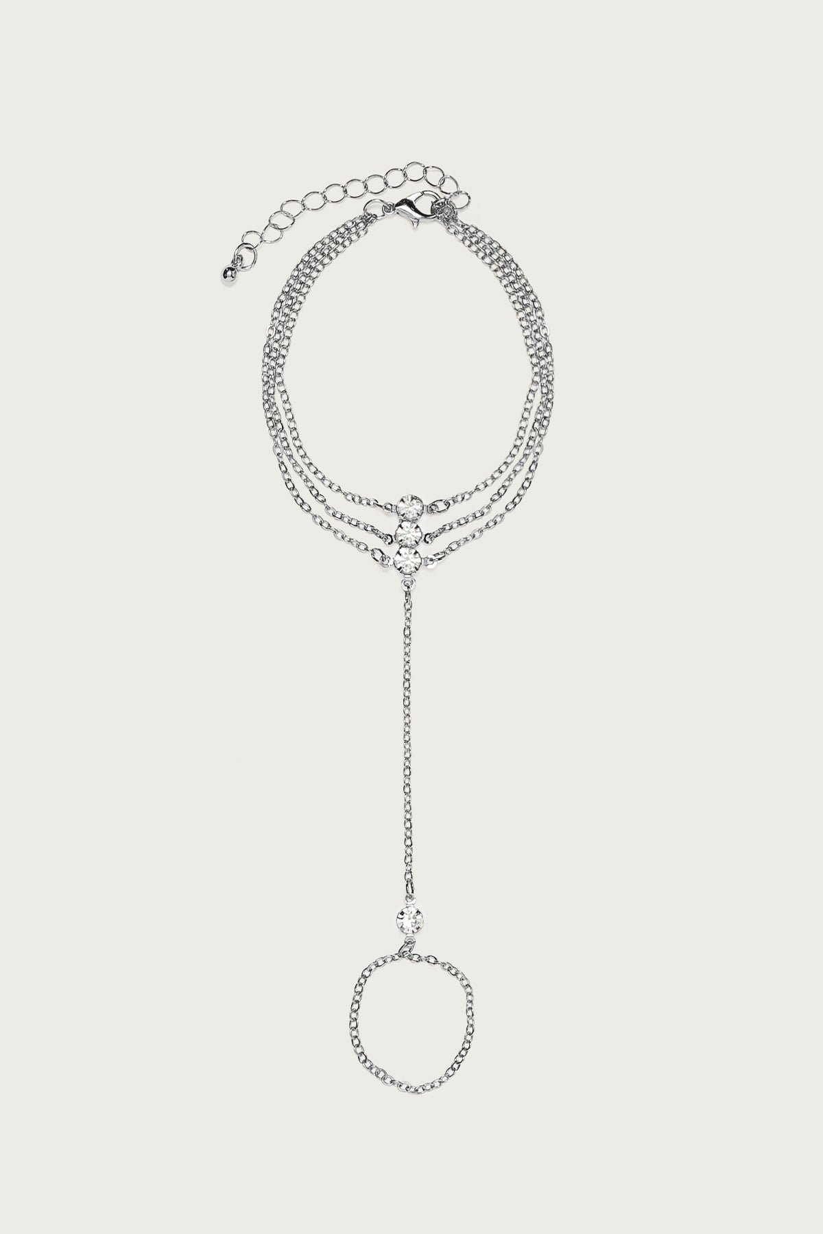 Dazzled Rhinestone Layered Handchain - Image 2