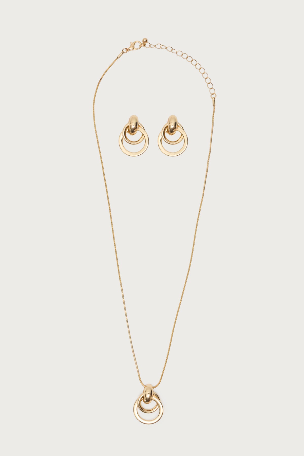 Paired Hoops Necklace & Earrings Set - Image 2