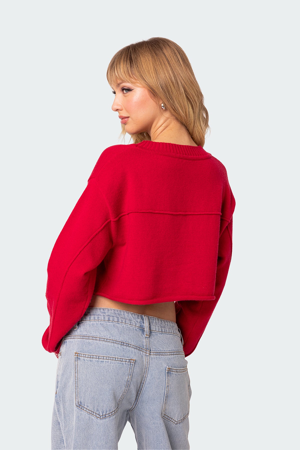 Varsity Cropped Sweater - Image 4