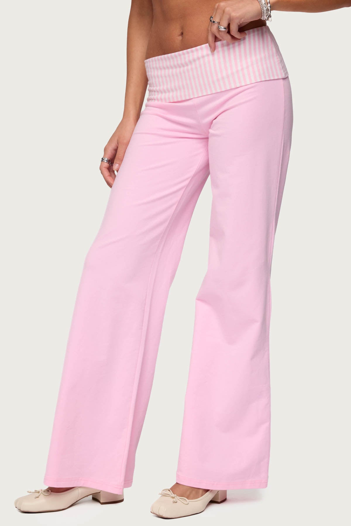 Meshey Striped Foldover Pants - Image 3