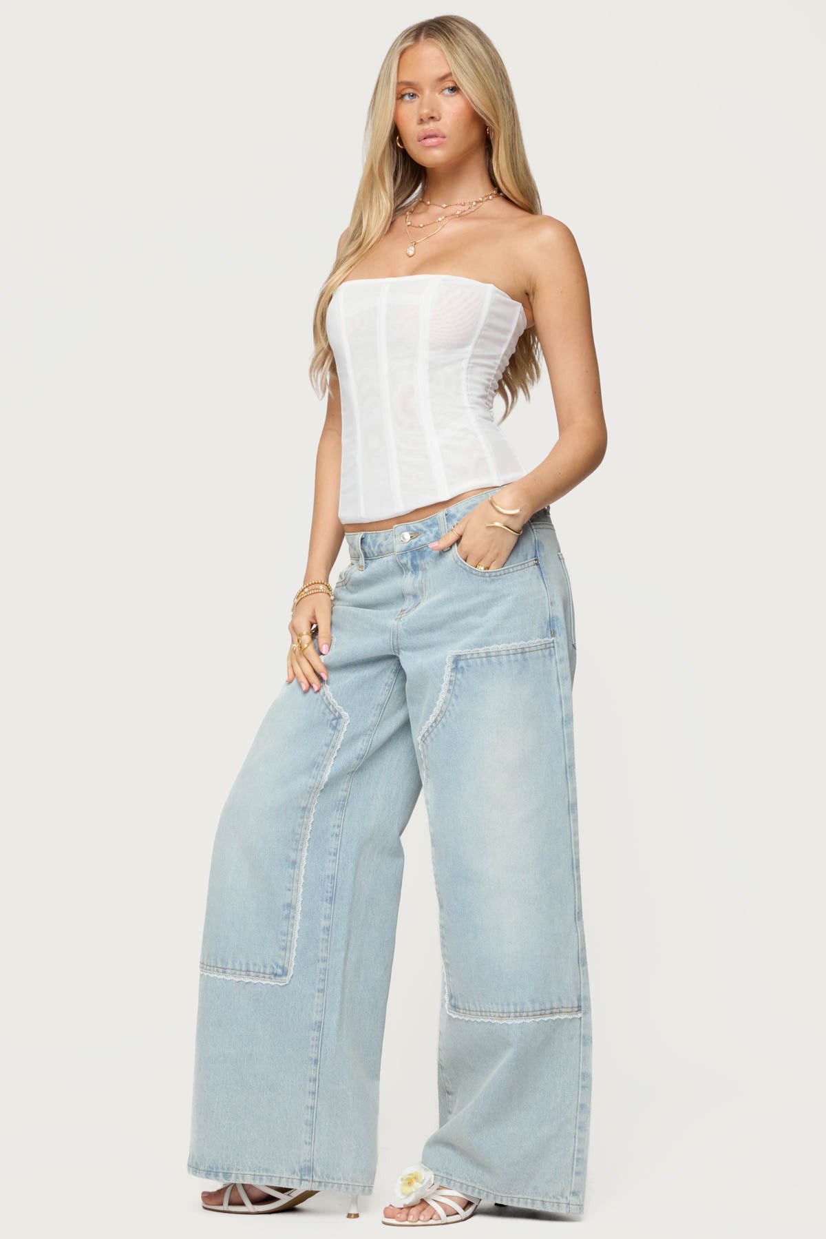 Teela Lacey Low Rise Baggy Carpenter Jeans - Image 4