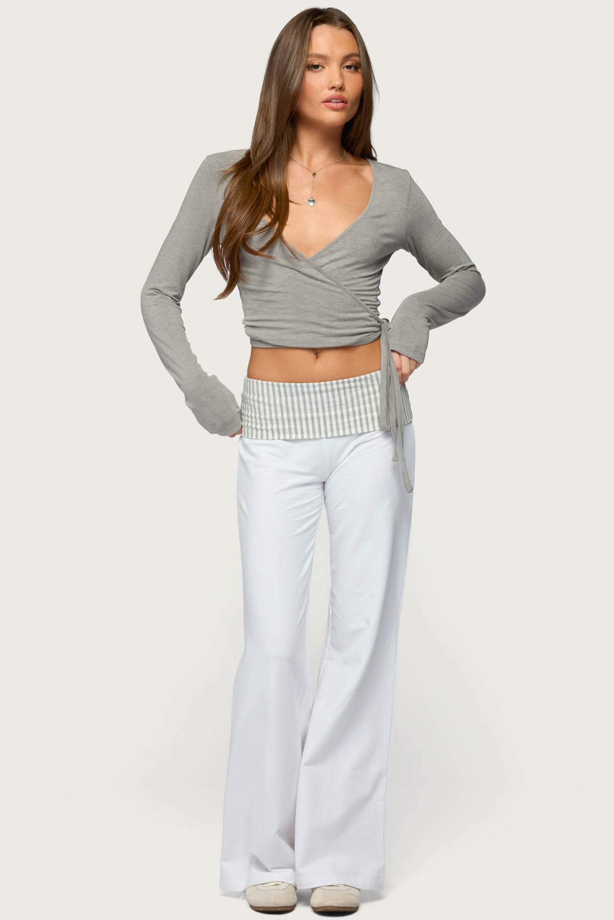 Meshey Striped Foldover Pants - Image 4