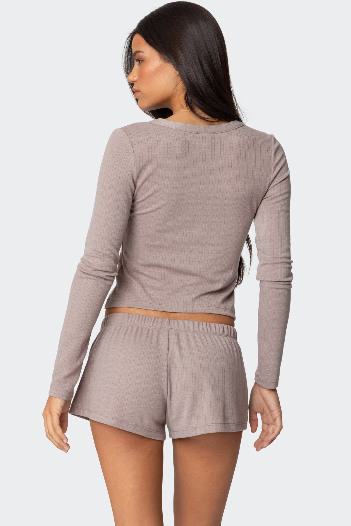Keely Pointelle Henley Top - Image 5