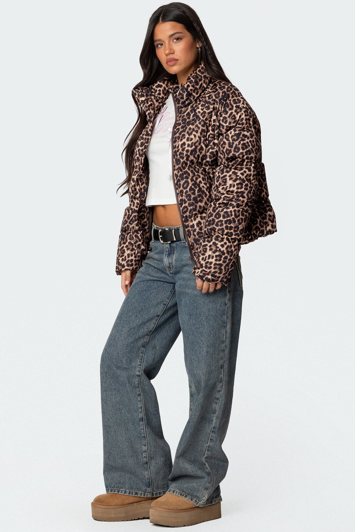Dalya Leopard Printed Puffer Jacket - Image 5