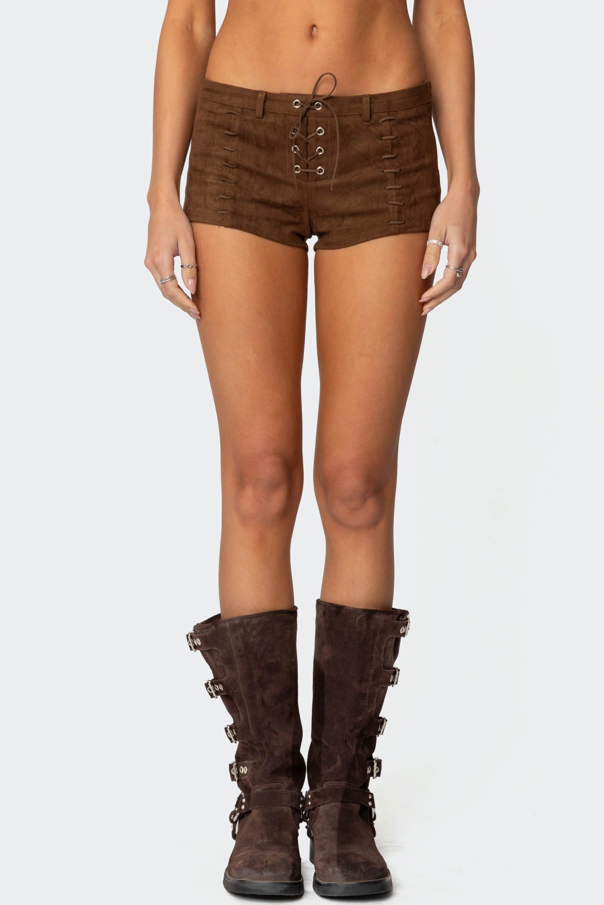 Sloane Faux Suede Micro Shorts - Image 2