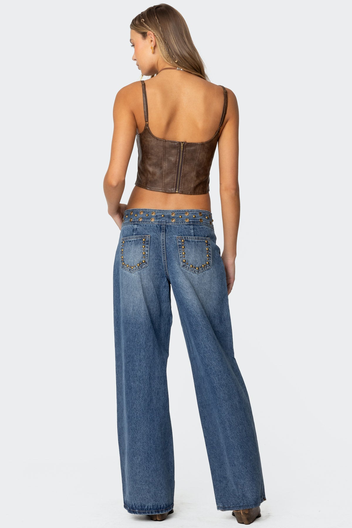 Stud & Grommet Low Rise Baggy Jeans - Image 5