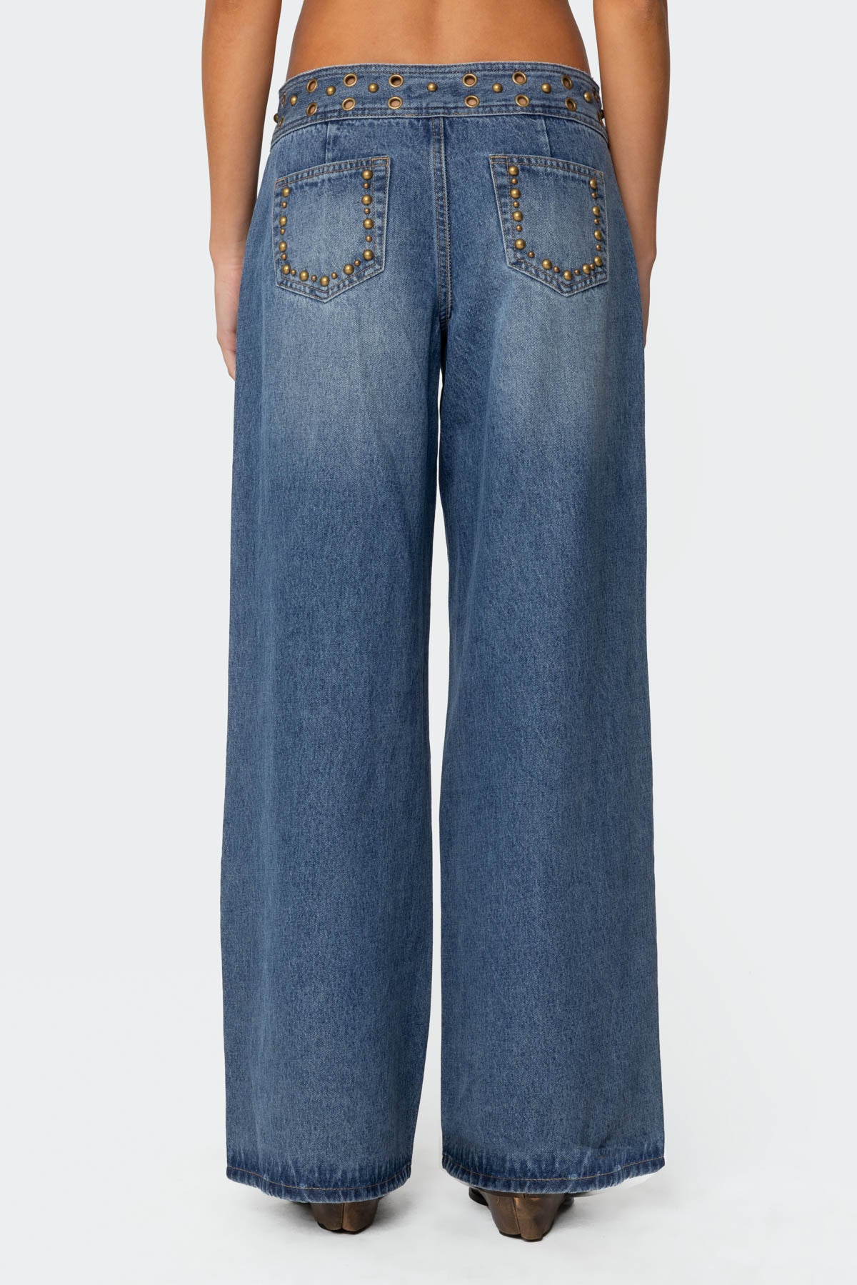 Stud & Grommet Low Rise Baggy Jeans - Image 4