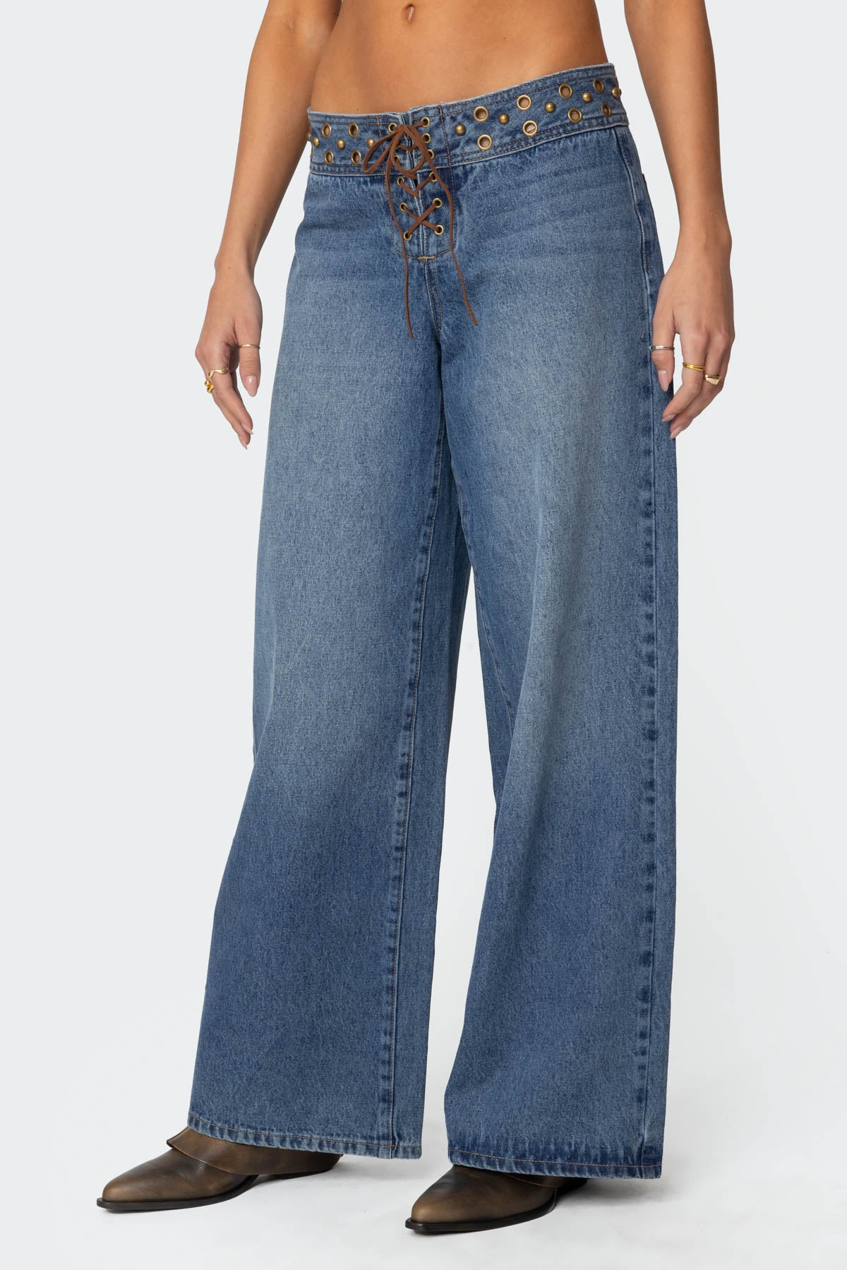 Stud & Grommet Low Rise Baggy Jeans - Image 3