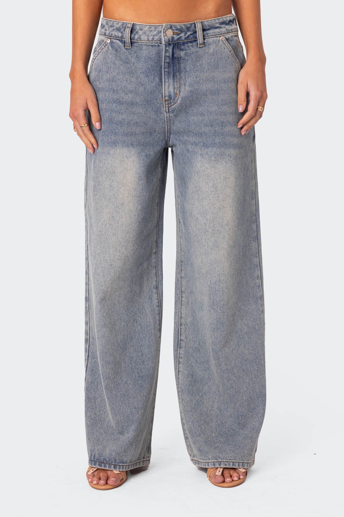 Myla Washed Low Rise Baggy Jeans - Image 2