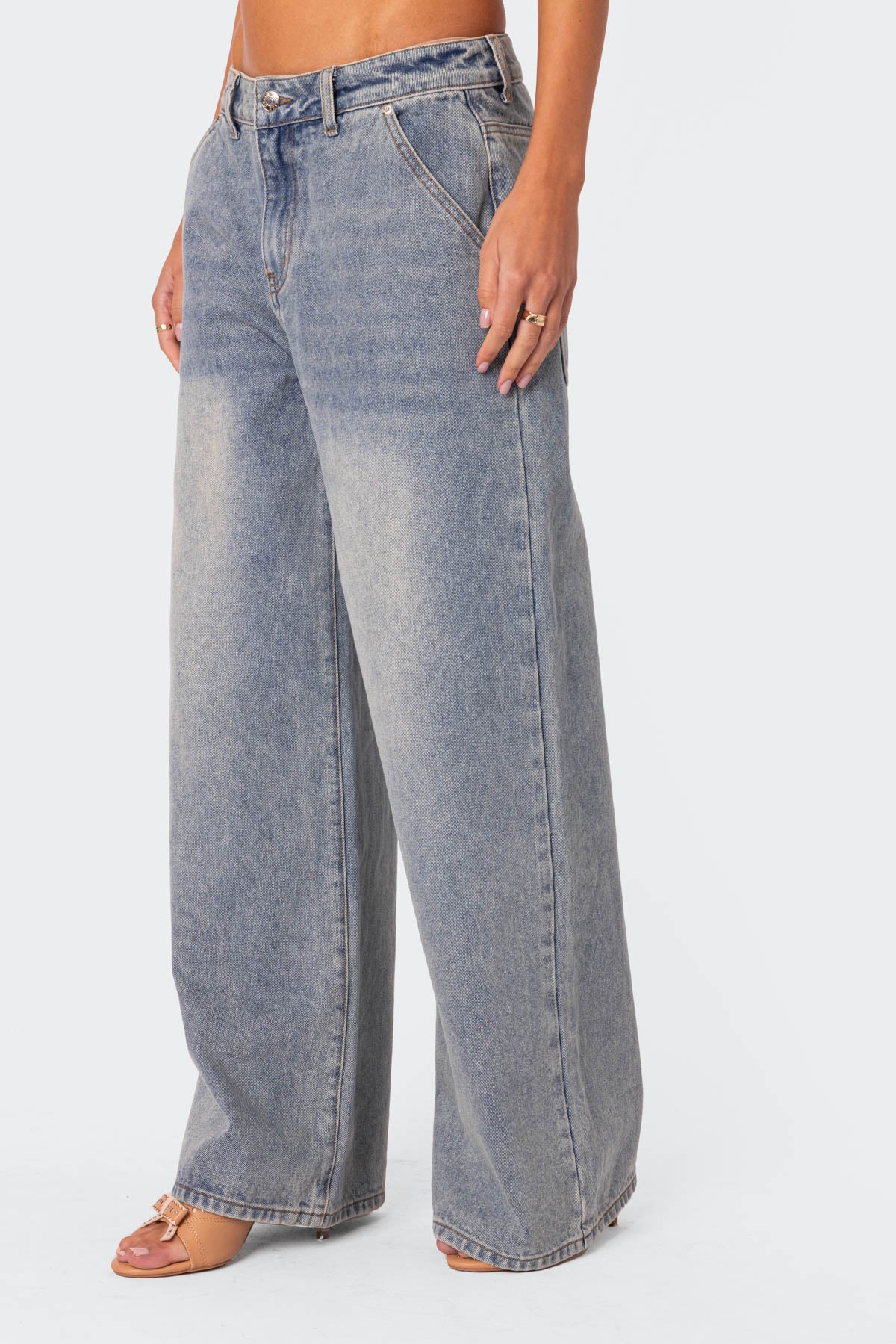 Myla Washed Low Rise Baggy Jeans - Image 3