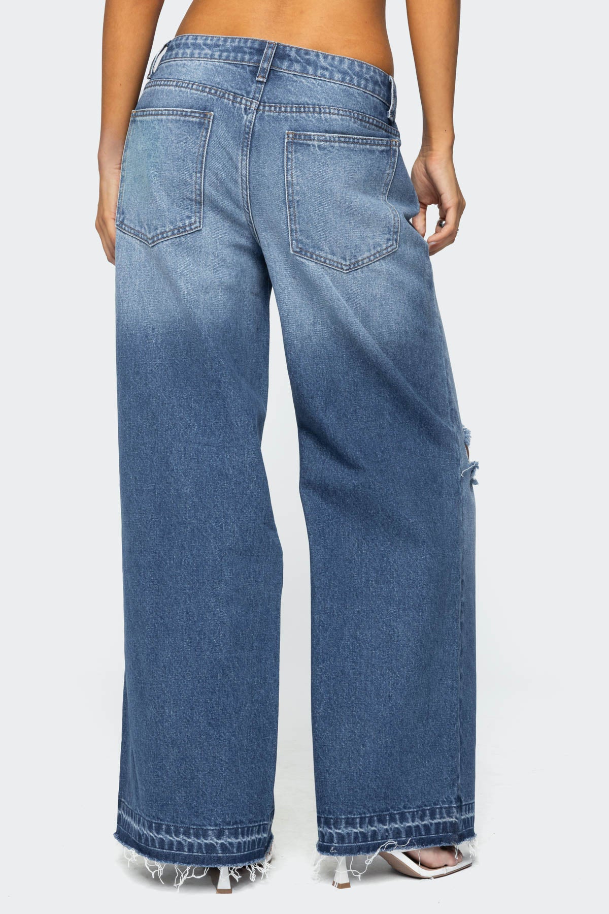 Xenia Distressed Low Rise Baggy Jeans - Image 5