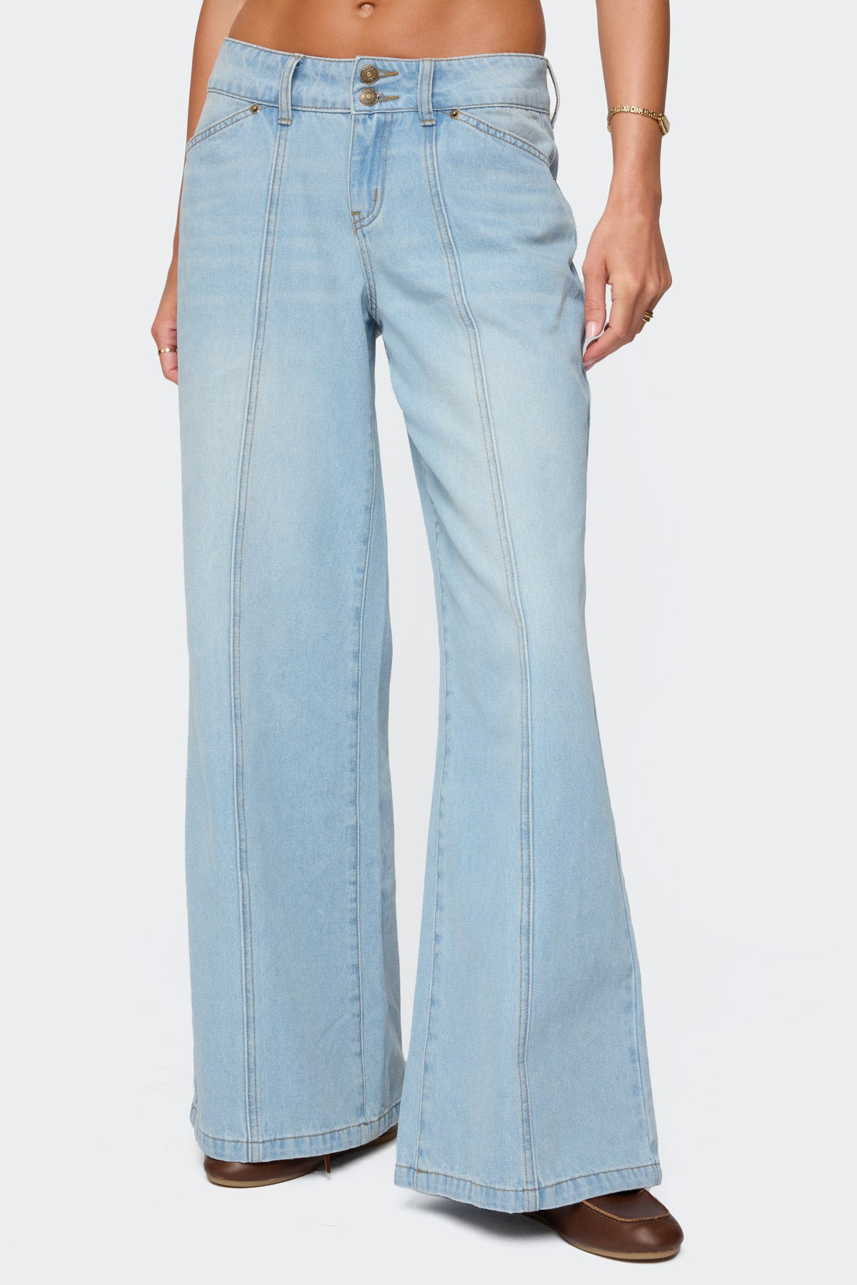 Charlie Panel Stitch Low Rise Bootcut Jeans - Image 2