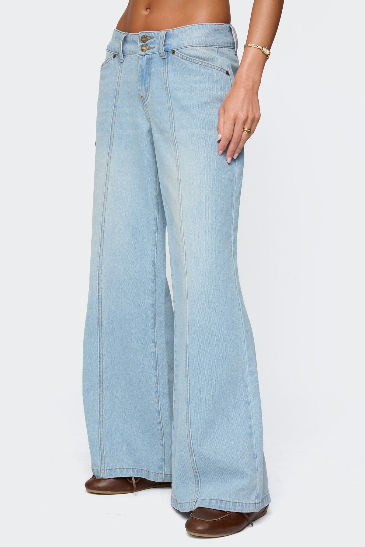 Charlie Panel Stitch Low Rise Bootcut Jeans - Image 3