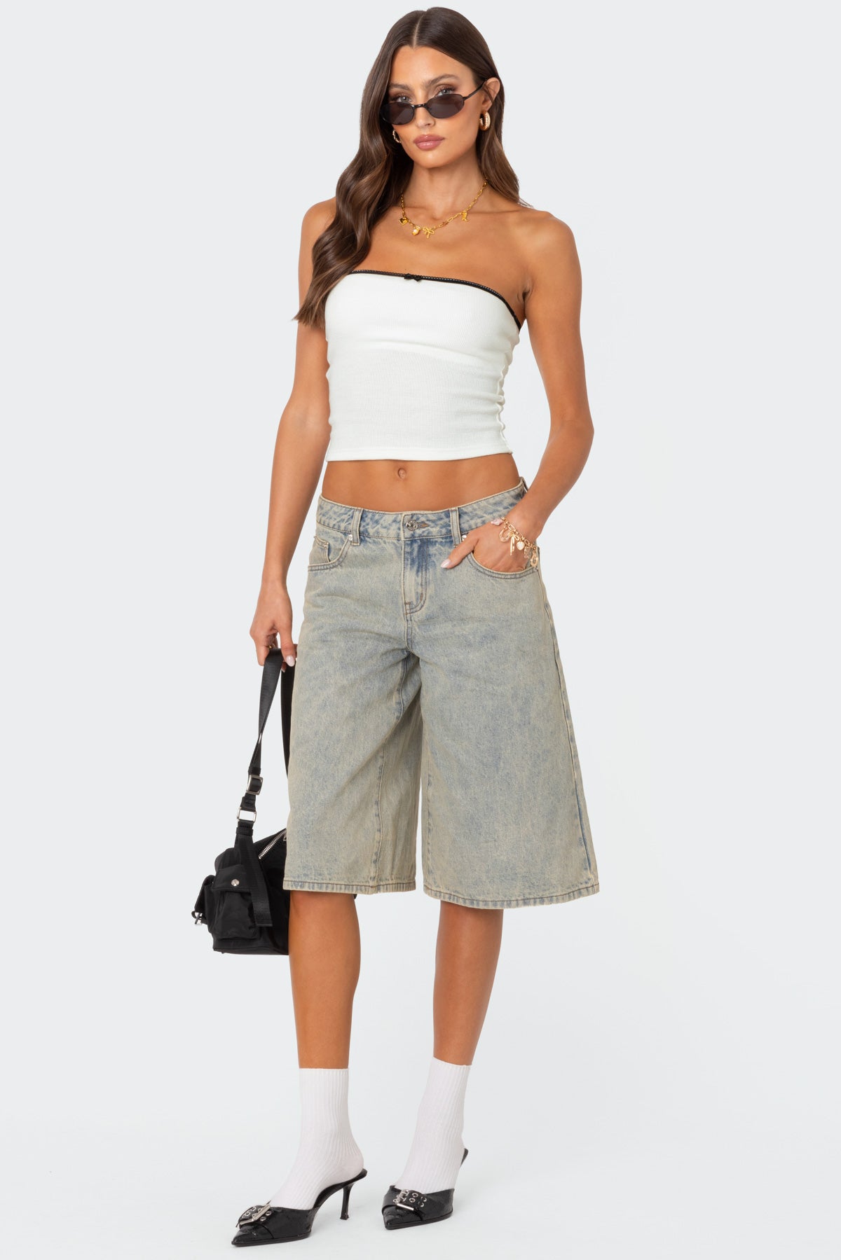 Built In Bra Waffle Tube Top - Image 2