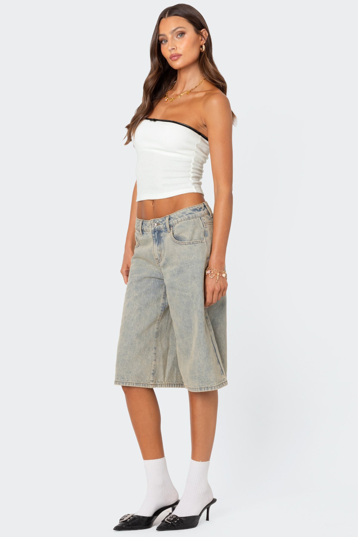 Built In Bra Waffle Tube Top - Image 3
