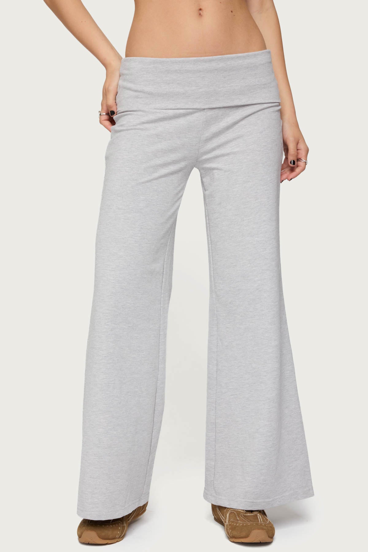 Petite Wide Leg Fold Over Pants - Image 3
