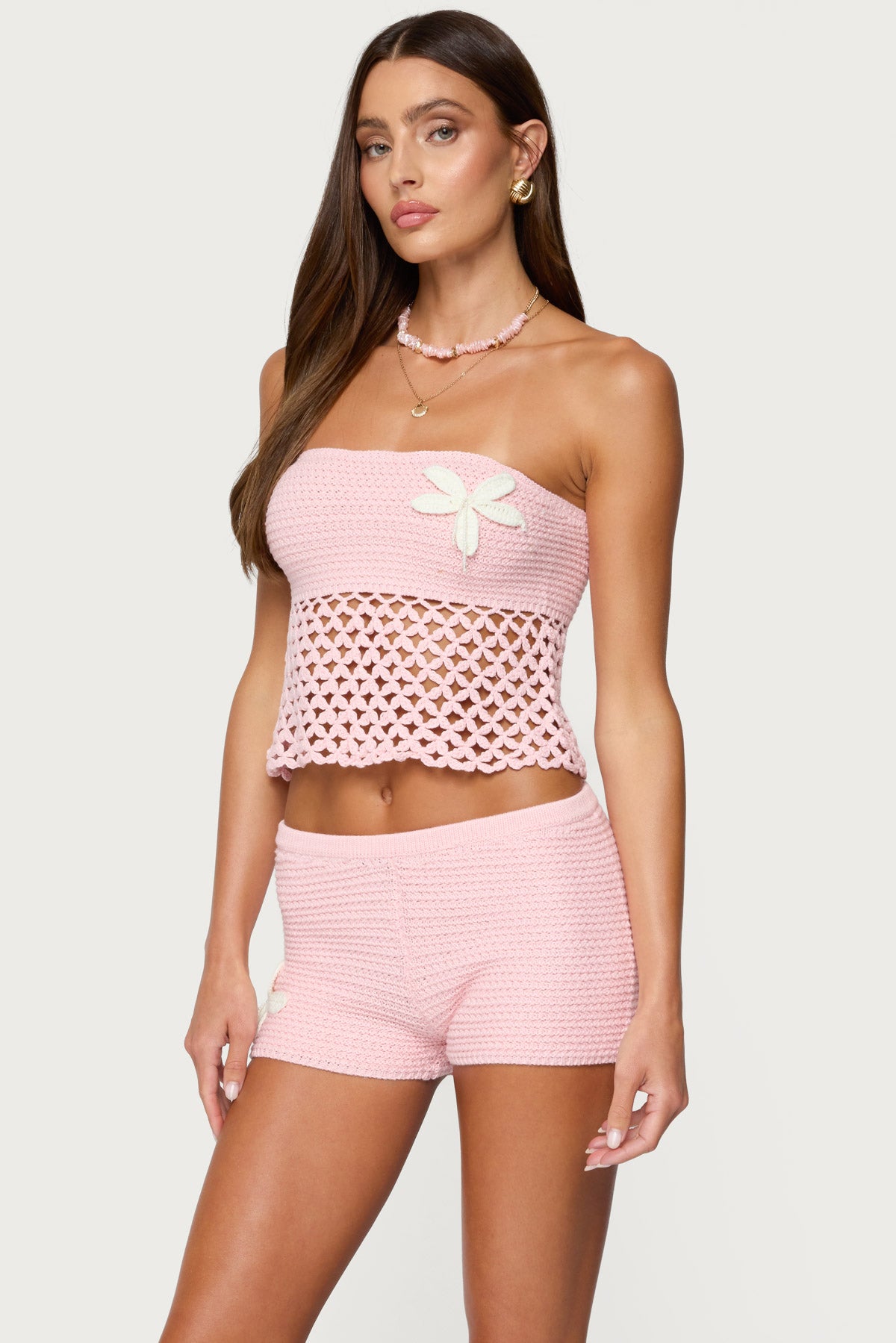 Tahna Flower Strapless Crochet Top - Image 4
