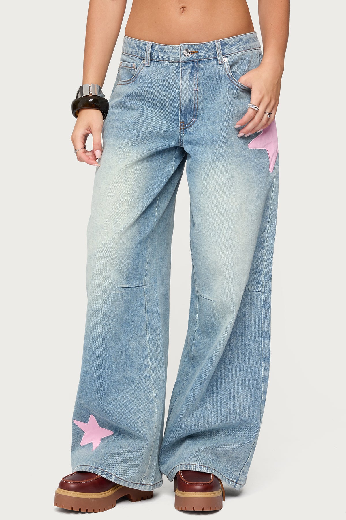 Trish Stars Low Rise Baggy Jeans - Image 2