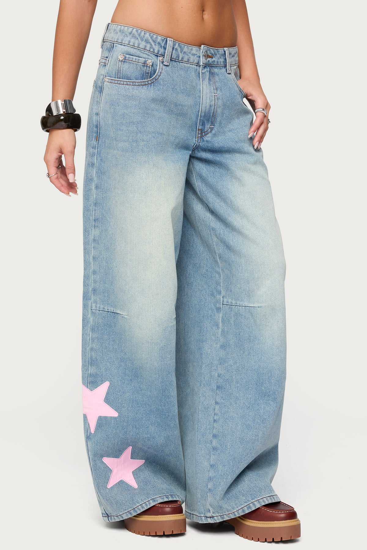 Trish Stars Low Rise Baggy Jeans - Image 4