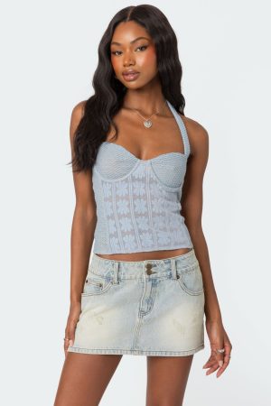Mixed Crochet Cupped Top