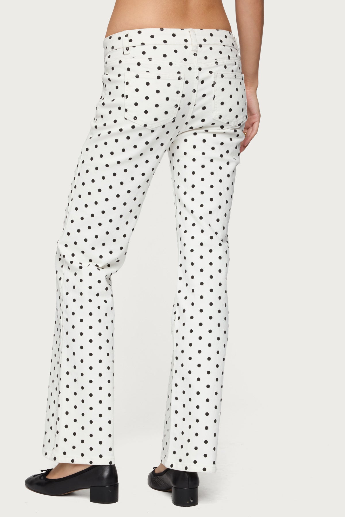 Romily Polka Dot Low Rise Straight Leg Jeans - Image 6