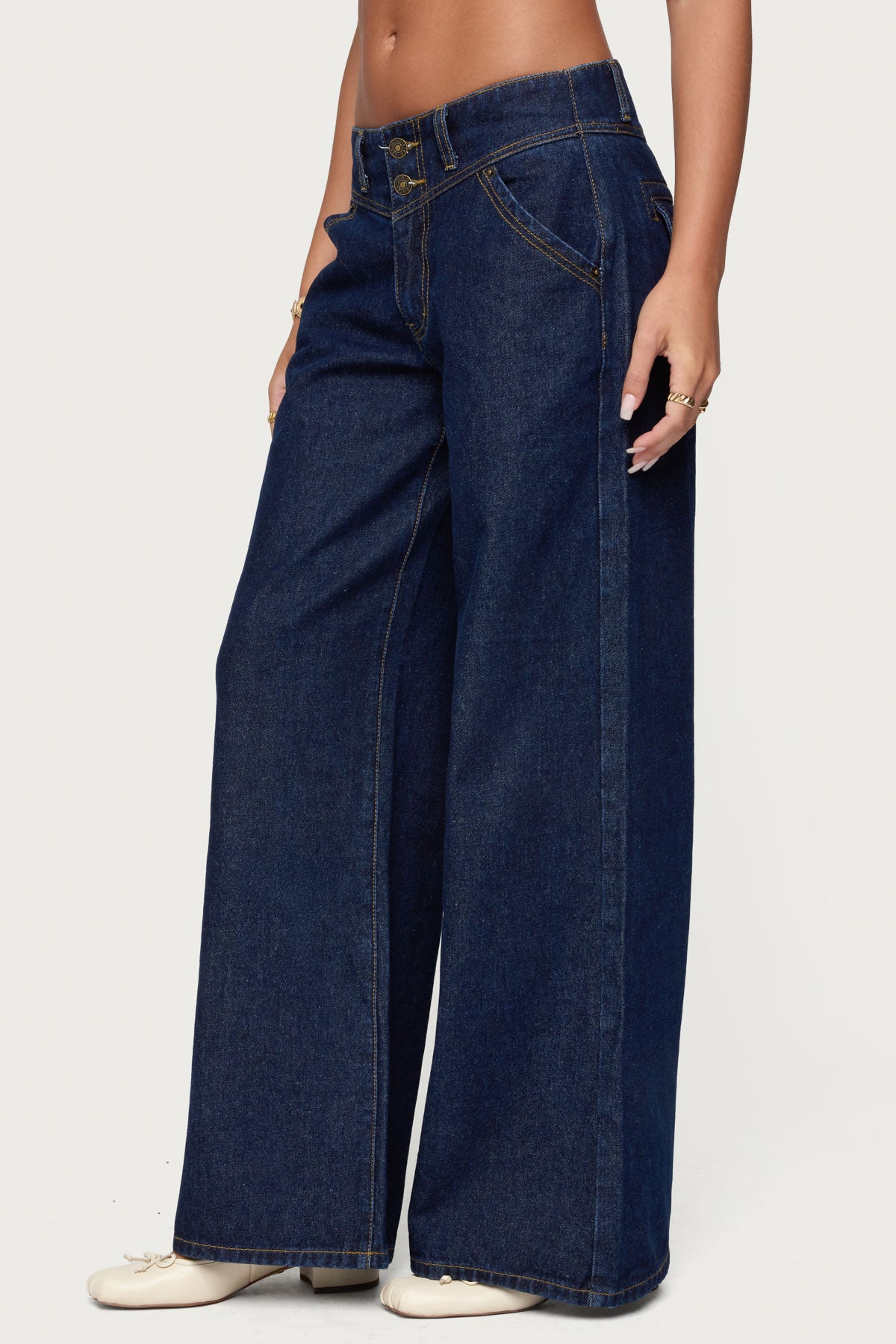 Meredith Low Rise Wide Leg Jeans - Image 4