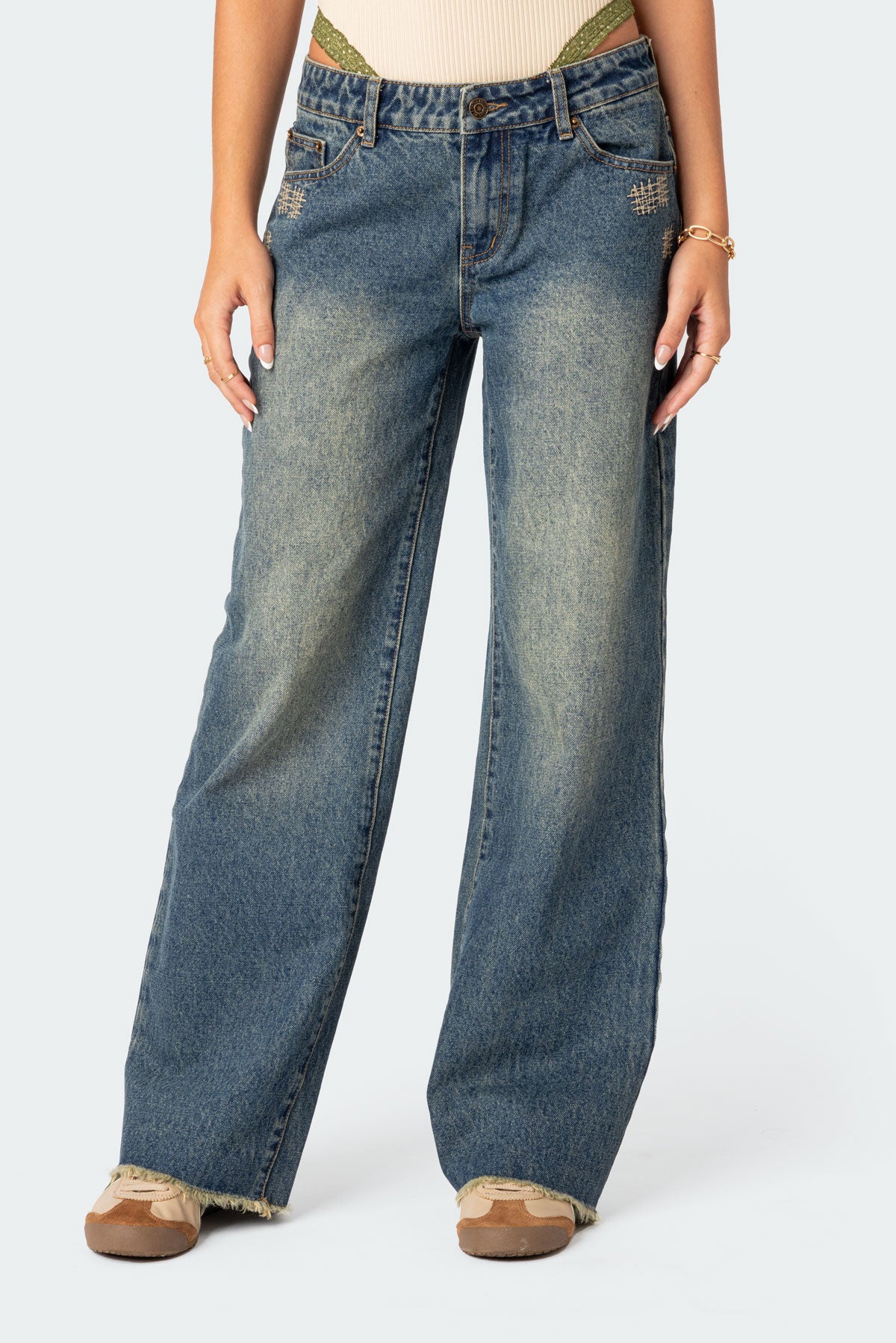 Doll House Washed Low Rise Baggy Jeans - Image 2