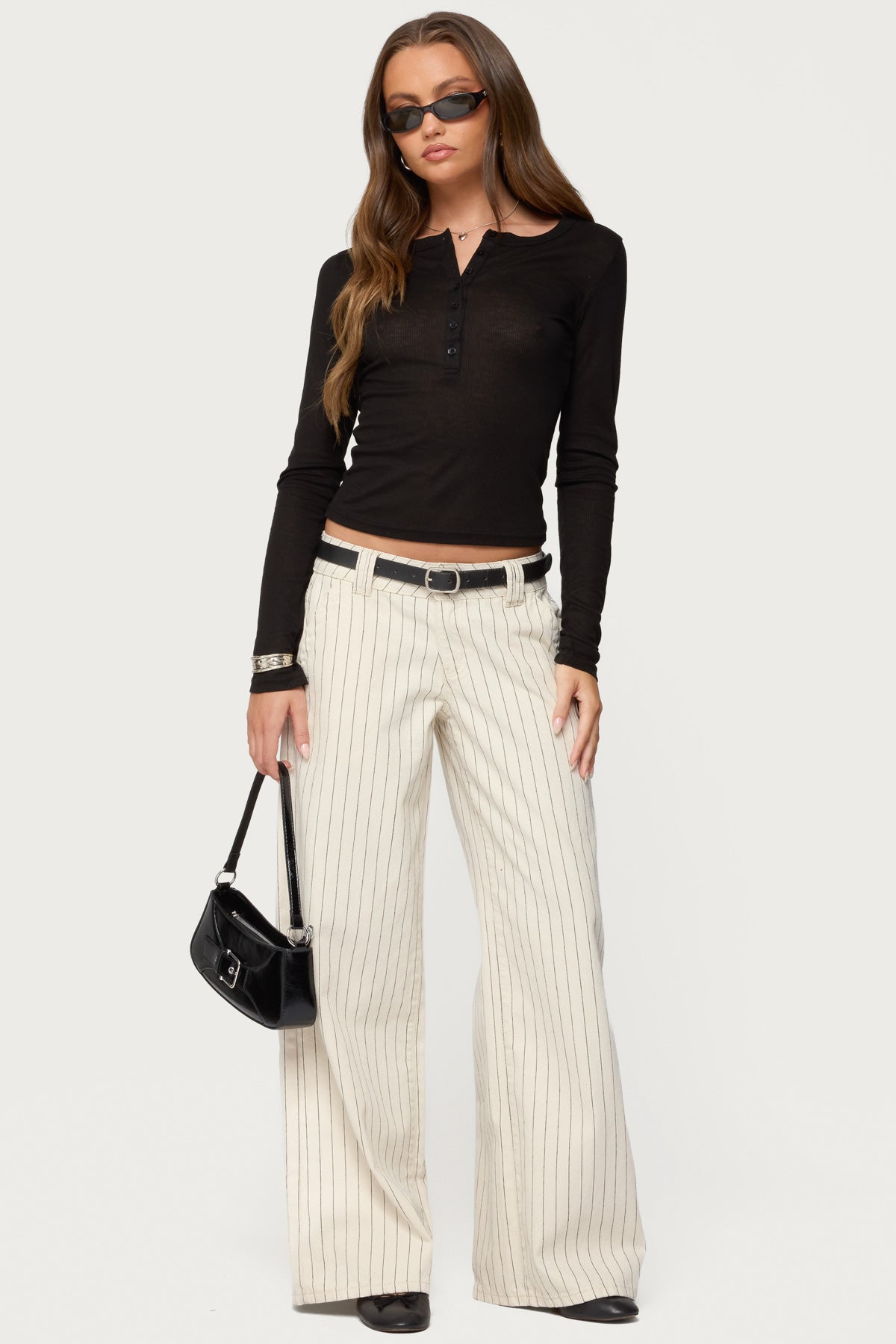 Nettie Ribbed Henley Top - Image 2