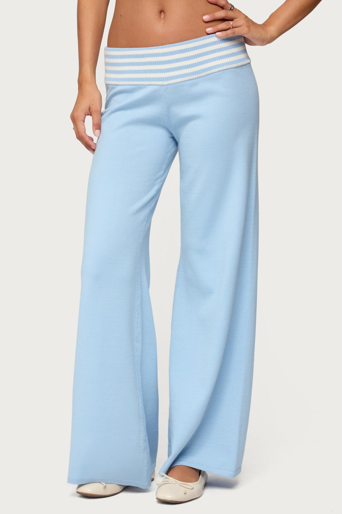 Clarisse Stripey Flared Knit Pants - Image 2