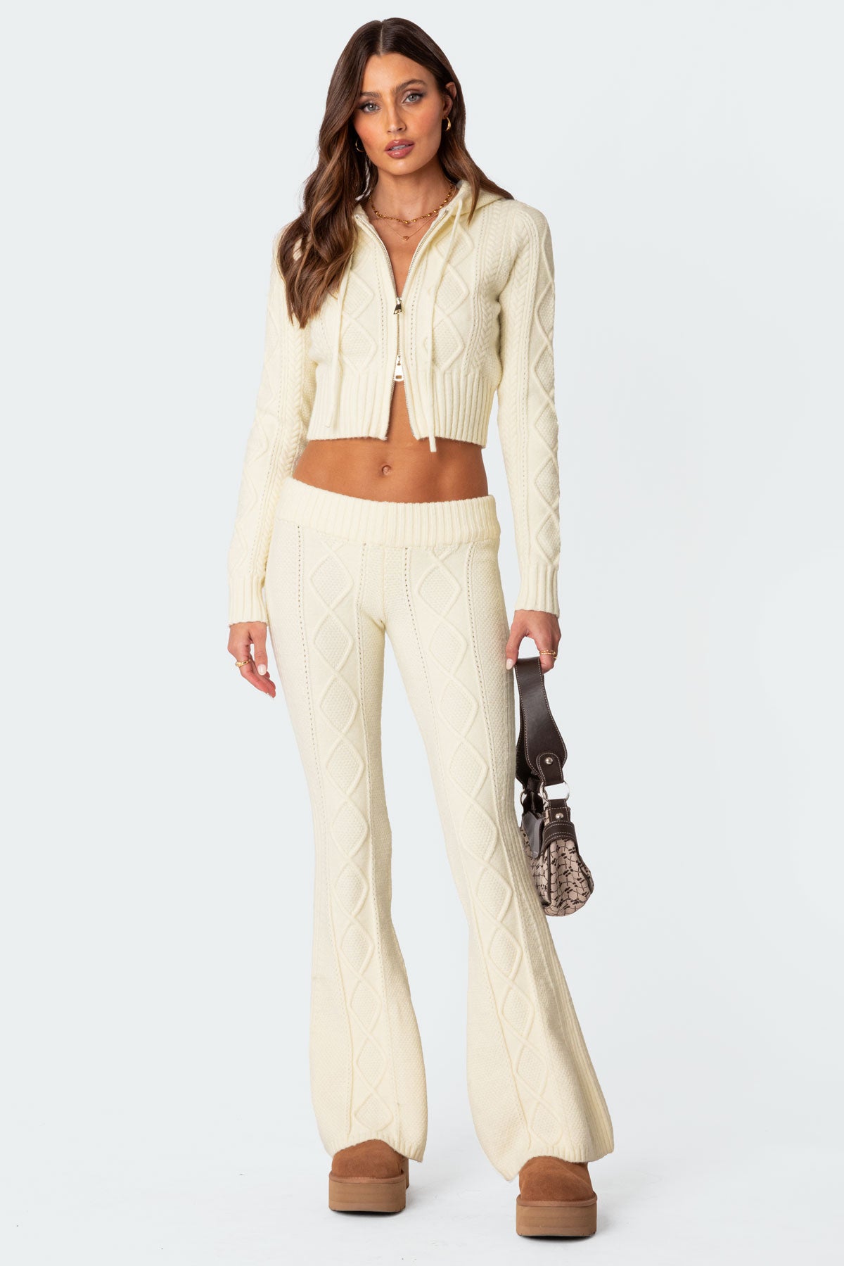 Ray Cable Knit Hooded Cardigan - Image 2