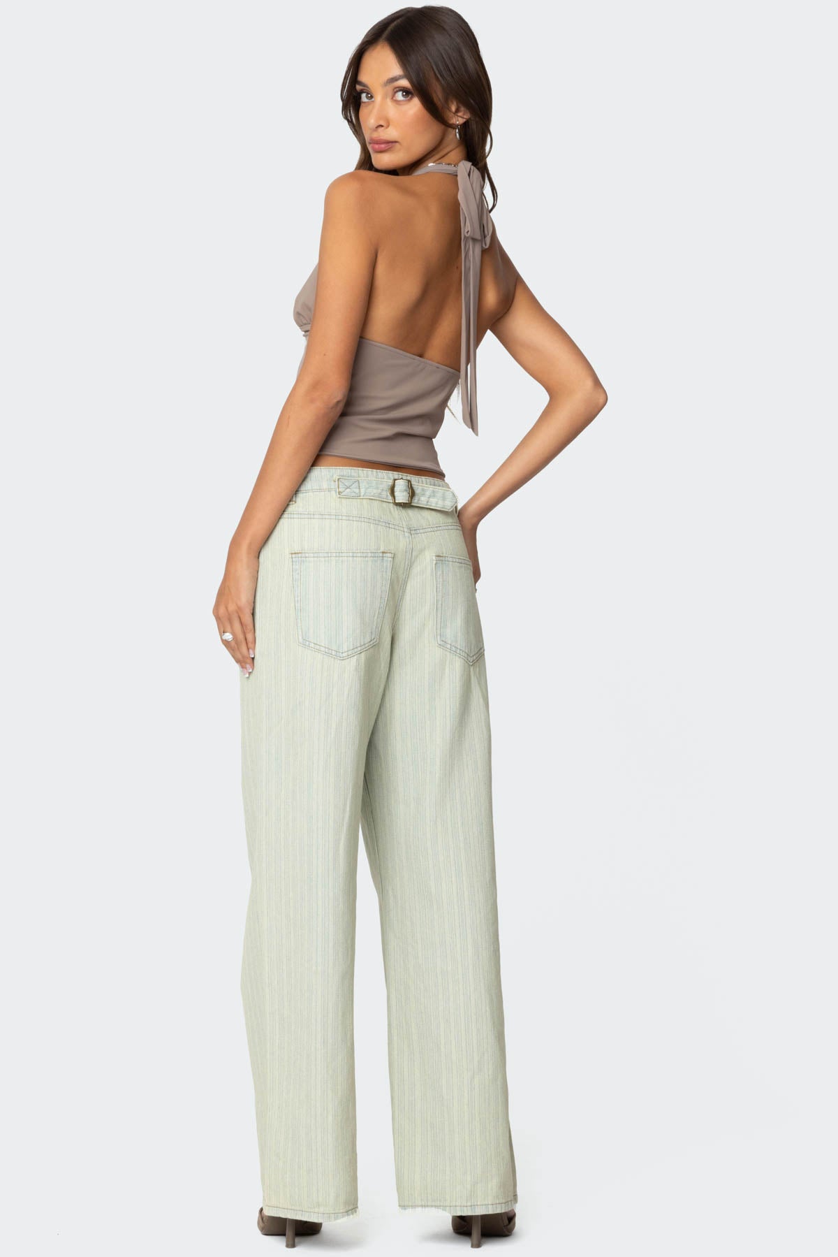 Mila Plunge Neck Halter Top - Image 2