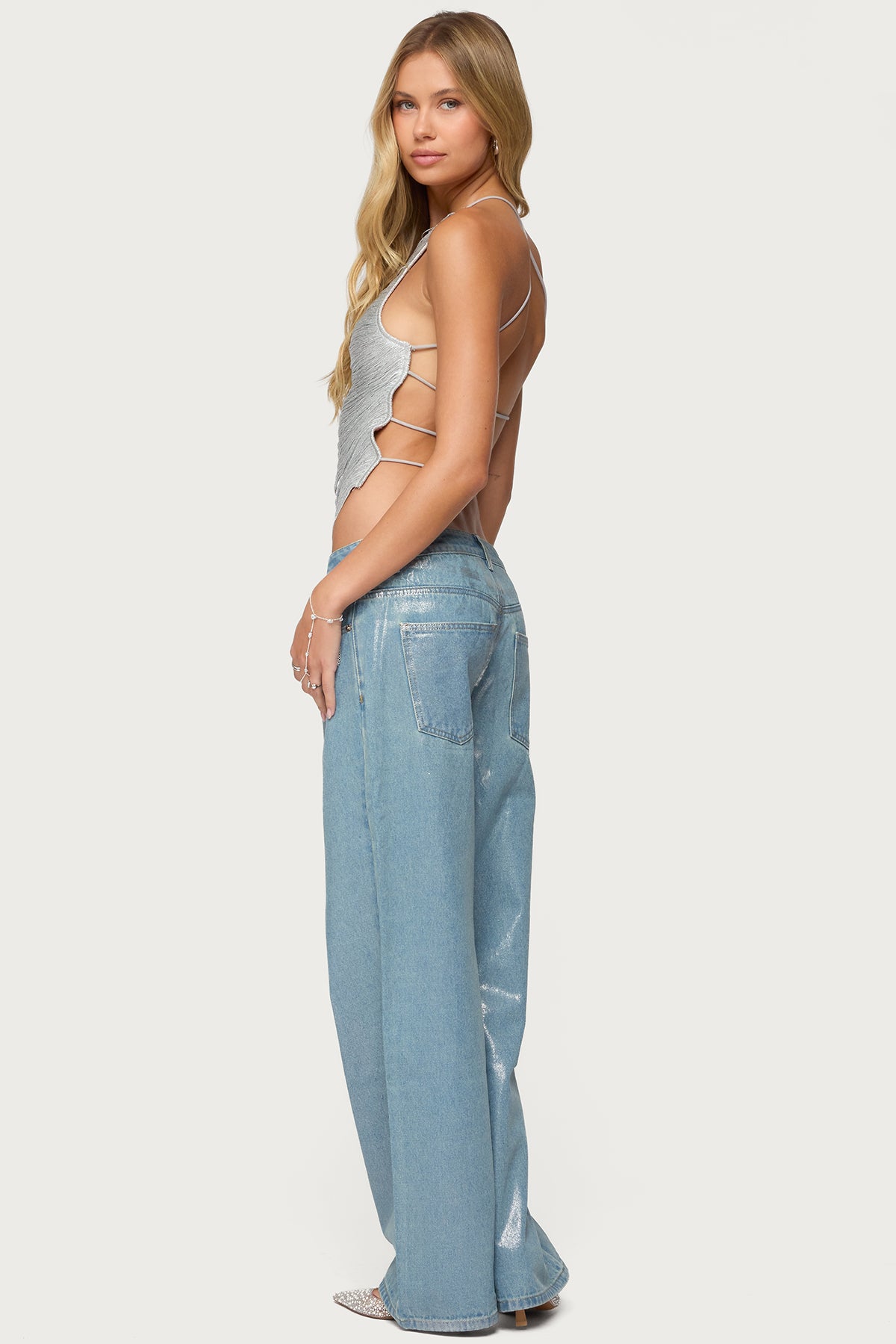 Kalana Crisscross Backless Fringed Top - Image 6