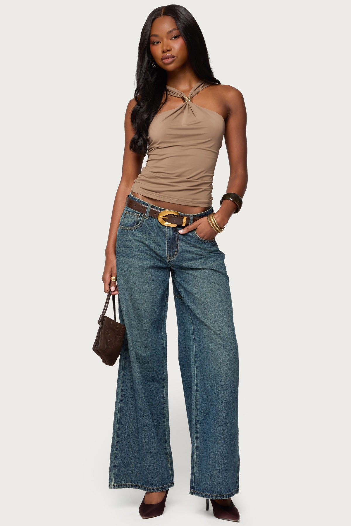Cielle Wide Strap Gathered Top - Image 2