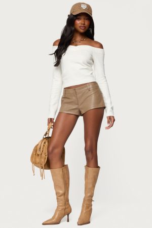 Melaney Faux Leather Micro Shorts