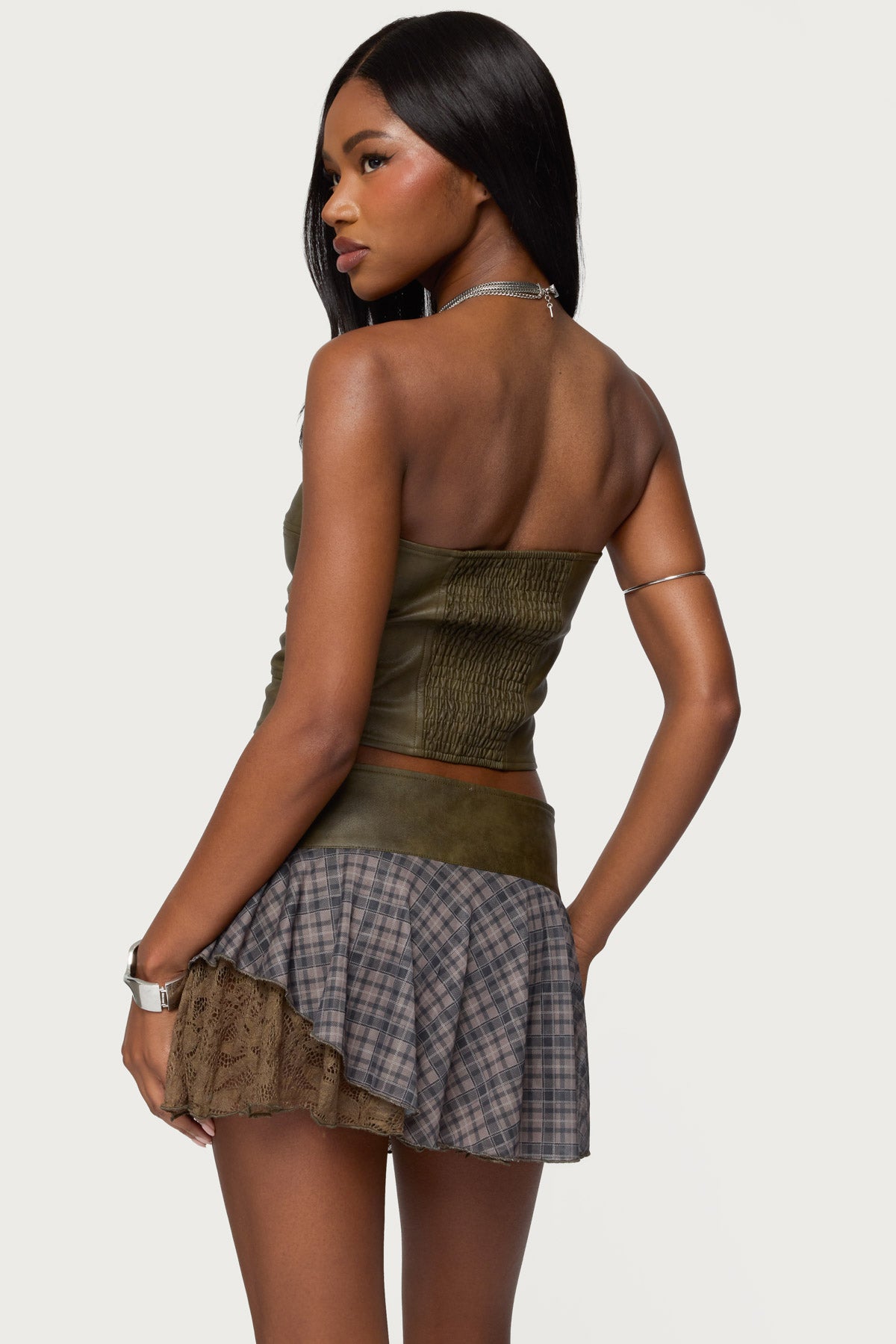 Varley Buckle Cutout Faux Leather Top - Image 4