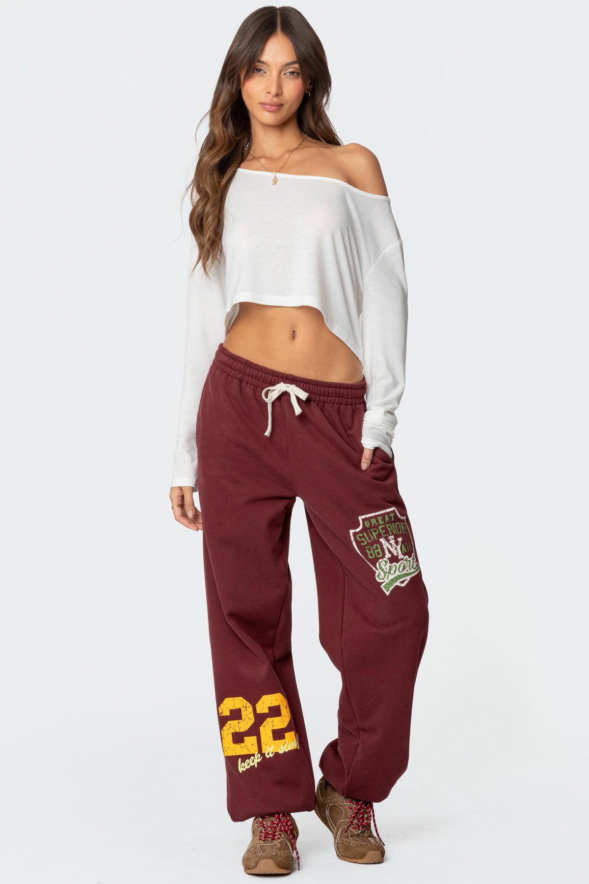 Cropped Off Shoulder Top - Image 2