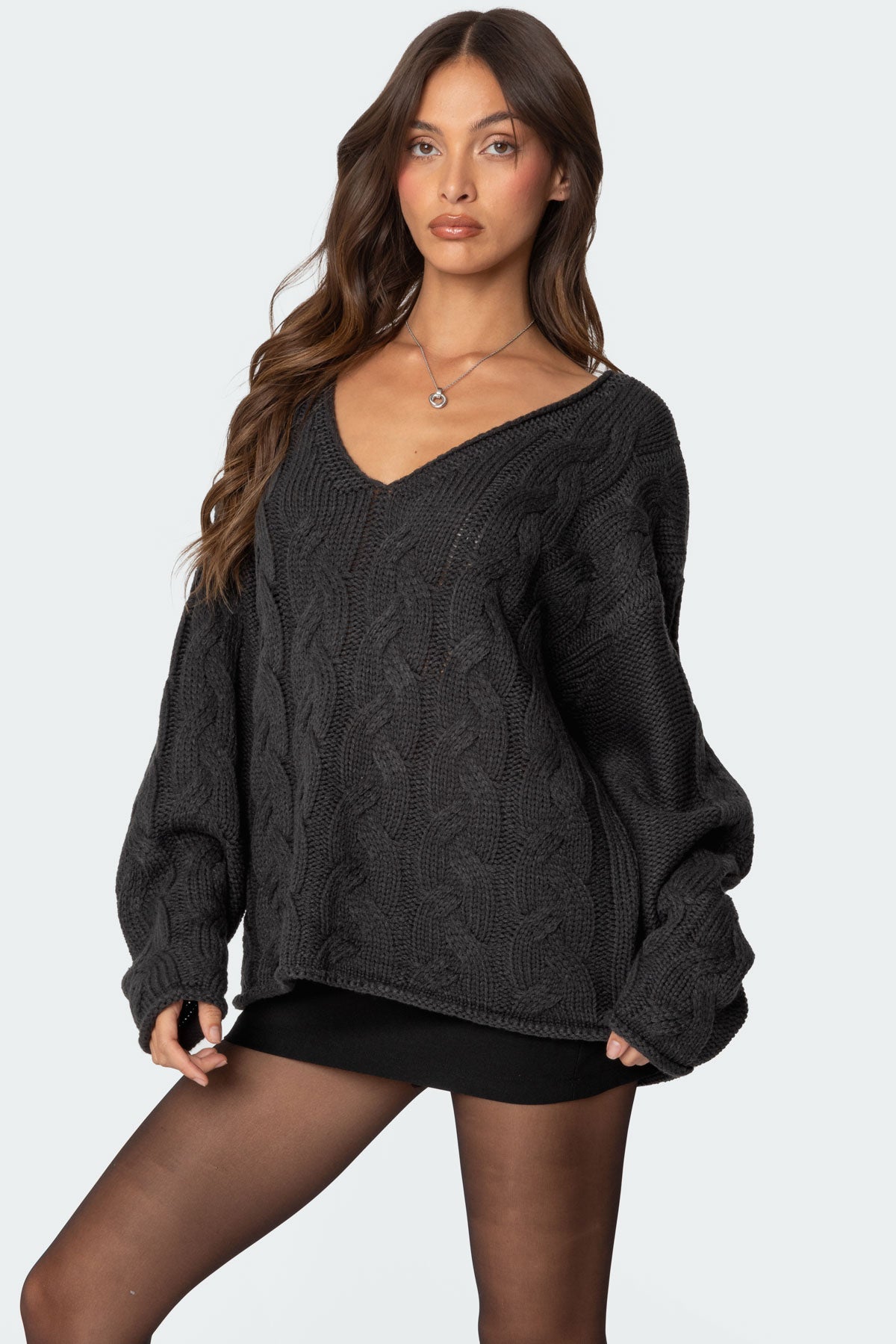 Inga Oversized Cable Knit Sweater - Image 3