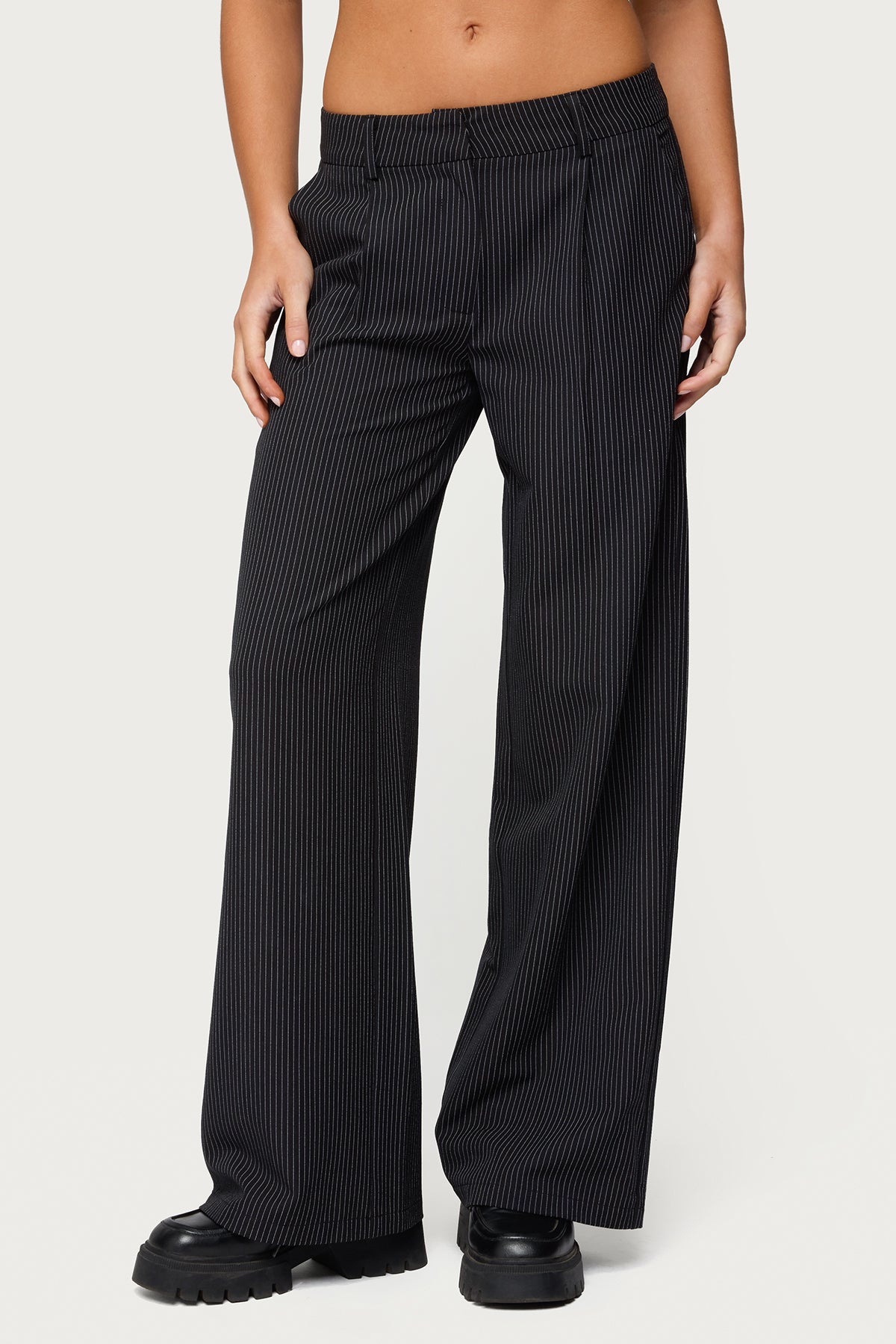 Pinstripe Tailored Straight Leg Pants - Image 2